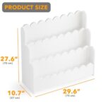 SpaceAid 3-Tier Scalloped Bookshelf, Montessori Bookcase for Toddlers, Wooden Book Shelf Organizer Display Furniture for Kids Rooms, Playroom, Nursery and Classroom, White