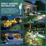 GIGALUMI Solar Lights Outdoor Waterproof, 12 Pack, Stainless Steel LED Solar Garden Lights for Patio, Lawn, Yard and Landscape, Cold White