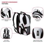 SWISSGEAR Cecil 18-Inch Laptop Backpack Fits 16-Inch Laptop, Travel Daypack with Organizer Pockets, Water Bottle Holders & Padded Straps – White