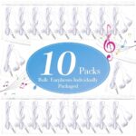 Kanayu 100 Pack Wired Earbuds Bulk for Classroom Ear Headphones Wired Basic Student Earbuds No Microphone with 3.5MM Jack for Class Laptop School Library, Individually Bagged (White)